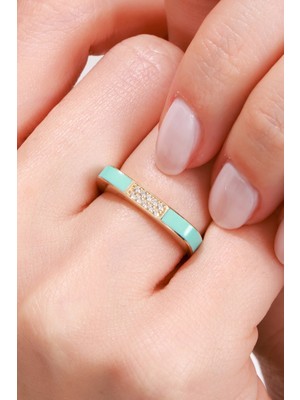 Oroline Kuyumculuk 14 Ayar Mineli Minimal Altın Kadın Yüzük