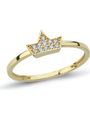 Oroline Kuyumculuk 8 Ayar Taç Desenli Kadın Altın Eklem Yüzük