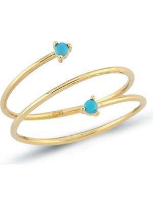 Oroline Kuyumculuk 14 Ayar Sarmalk Desenli Minimal Kadın Altın Yüzük