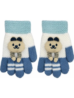 Gigi Giyim Aslan Detay Örme Yün Unisex Çocuk Eldiven