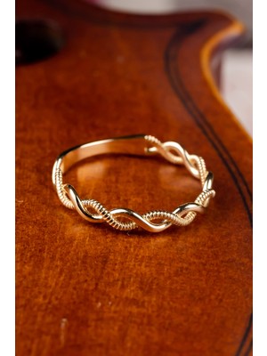 Oroline Kuyumculuk 8 Ayar Burgu Desenli Taşsız Altın Yüzük