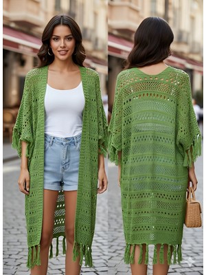 Agora Otantik Kadın Örgü Uzun Hırka 100CM