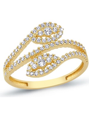 Oroline Kuyumculuk 14 Ayar Şık Kadın Altın Yüzük