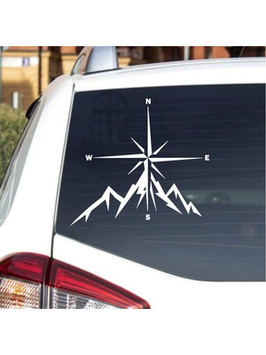 Sticker Usta Pusula ve Dağ Sticker - 4x4 Off Road Kamp Adventure Sticker - Araba Oto Motosiklet Karavan Sticker 00073