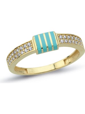 Oroline Kuyumculuk 14 Ayar Mineli Taşlı Altın Kadın Eklem Yüzük