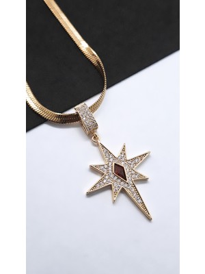Serenity Kuzey Yıldızı Charm Çelik Kolye
