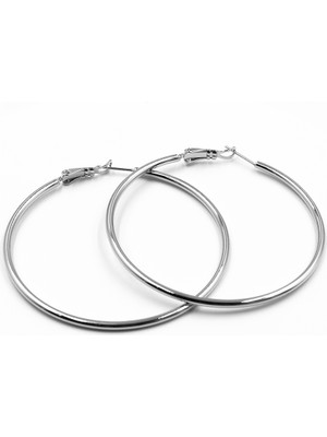 Sose Moda Zarif 5,5cm Gümüş Xuping Halka Küpe | Anti Alerjik ve Parlak Tasarım