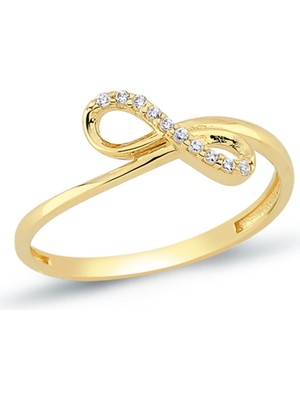 Oroline Kuyumculuk 14 Ayar Modern Şık Kadın Altın Yüzük