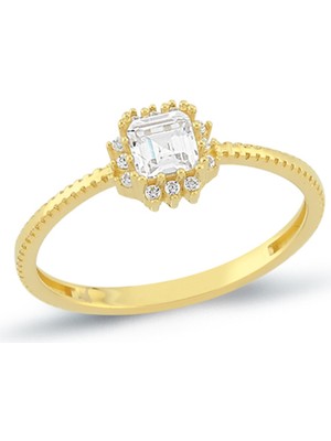 Oroline Kuyumculuk 8 Ayar Trend Kadın Taşlı Altın Eklem Yüzük