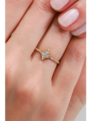 Oroline Kuyumculuk 8 Ayar Antik Stil Kadın Altın Eklem Yüzük