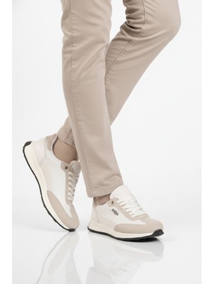 Conteyner Beyaz Bağcıklı Hafif Esnek Erkek Sneaker 584 M