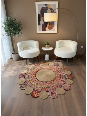 Rose'n Home JÜT-RV416 Elde Dokuma Doğal Jüt Hasır Halı