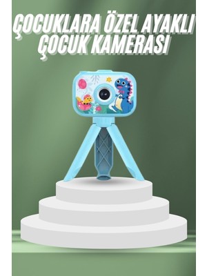Çocuklara Özel Ayaklı Mini Fotoğraf Makinesi Dijital LCD Ekran