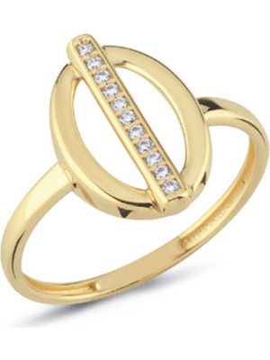 Oroline Kuyumculuk 14 Ayar Oval Desenli Kadın Altın Yüzük