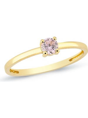 Oroline Kuyumculuk 14 Ayar Altın Tektaş Kadın Yüzük