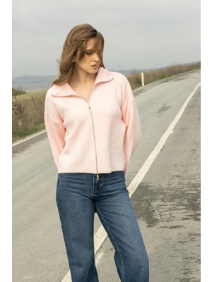 Nisan Triko Fermuarlı Triko Hırka