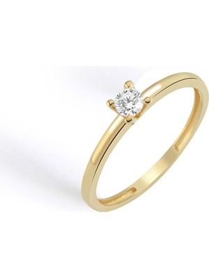 Oroline Kuyumculuk 14 Ayar Altın Tektaş Kadın Yüzük