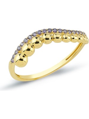 Oroline Kuyumculuk 8 Ayar Altın Sıra Toplu Kadın Yüzük