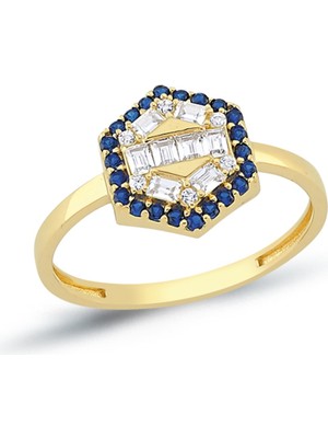 Oroline Kuyumculuk 14 Ayar Köşegen Kadın Altın Yüzük