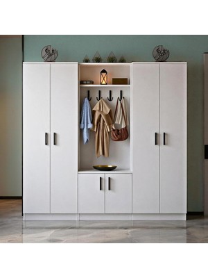 Moonlife Roland 6 Kapaklı Ayakkabılık Portmanto Dolabı