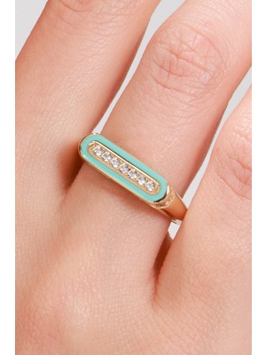 Oroline Kuyumculuk 14 Ayar Mineli Kadın Altın Yüzük