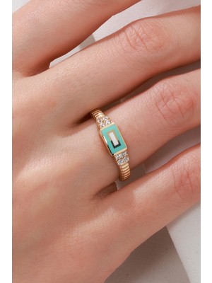 Oroline Kuyumculuk 14 Ayar Mineli Kadın Altın Eklem Yüzük