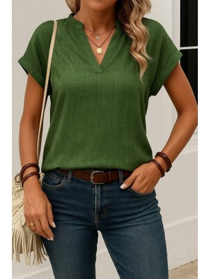 Başak Collection Kadın Kısa Kollu Hakim Yaka Sofya Bluz