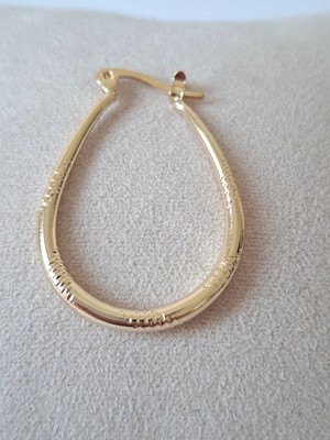 Loren Design Lorendesıgn Xuping Gold Renk Özel Doku Işlemeli Damla Halka Küpe