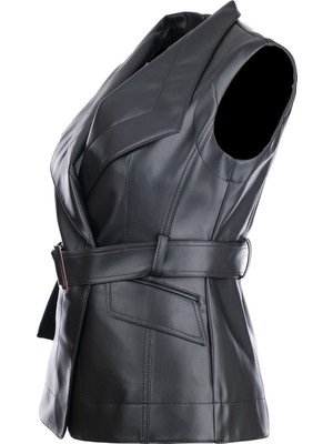 Ekol Beli Kemerli Deri Yelek Ekol