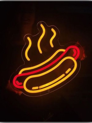 Hot Dog Sosisli Neon Tabela Fast Food Neon LED Aydınlatma