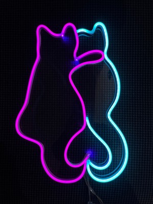 Kediler Neon LED Tabela