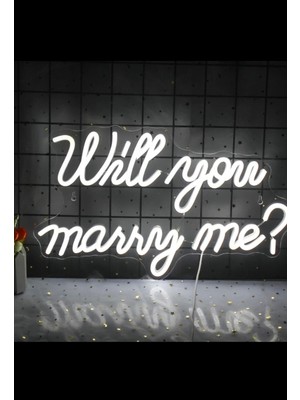 Benimle Evlenir Misin? Ingilizce Neon LED Yazı