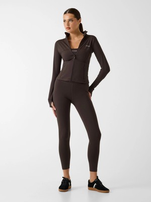 Guess Margot Uzun Kollu Fermuarlı Aktif Kadın Kahverengi Ceket V6RP15KD952-A10K