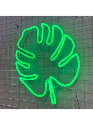 Yaprak Monstera Neon LED Tabela