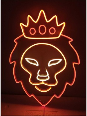 Aslan Neon LED Duvar Tabela 50*35