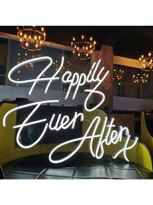 Happily Ever After LED Neon Yazı Tabela