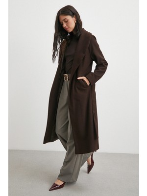 Kuşaklı Kaşe Kaban Kahve