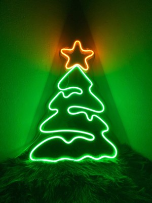 Neon LED Tabela Yılbaşı Noel Ağacı Modeli Duvar Dekorasyon