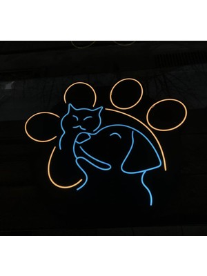Veteriner Kedi Köpek Neon LED Tabela