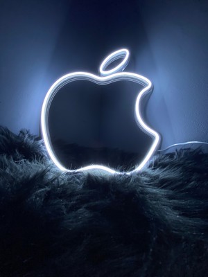 Neon LED Tabela Elma Logo Duvar Dekorasyon