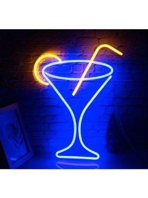 Kokteyl Duvar Süsü Neon Tabela Işıklandırma Gece Lambası