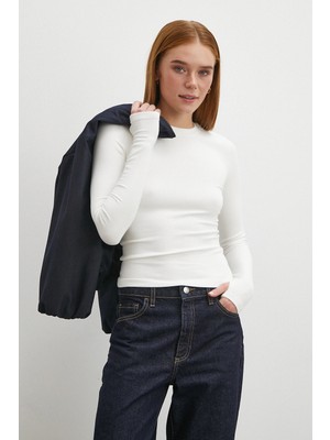 Never More Kol Yırtmaçlı Bluz Beyaz