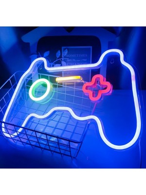 Ps Kolu Neon Tabela Gece Lambası Ps Cafe Gamepad