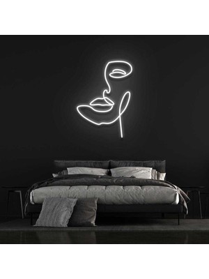 Yarım Yüz - Neon LED Dekoratif Duvar Yazısı Tabelası Aydınlatması Gece Lambası Smc -1018