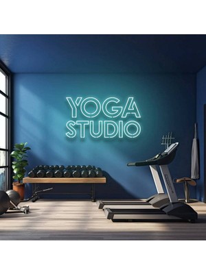 Neon LED Tabela Yoga Studıo Yazısı Duvar Dekorasyon