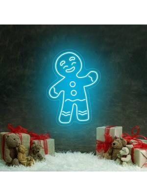 Neon LED Tabela Yılbaşı Noel Kurabiye Modeli Duvar Dekorasyon