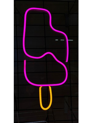 Isırılmış Dondurma Neon LED Tabela