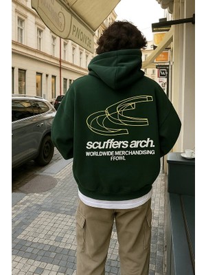 Bellanova Oversize Kapüşonlu Sweatshirt – Scuffers Arch Yazı ve Grafik Baskılı Unisex