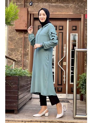 Kapişonlu Kap Çağla Yeşili