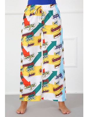 Moda Çizgi Bayan Pamuk Tek Alt Pijama 210021